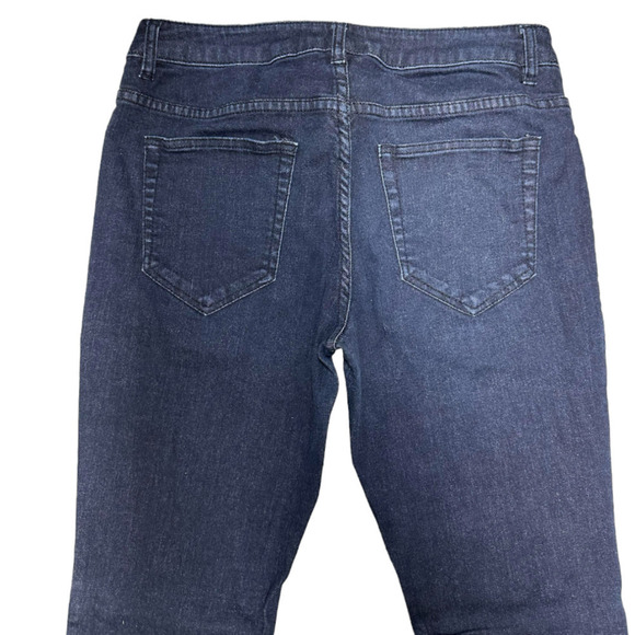 Who What Wear Flare Patch Pocket High Waist Dark Blue Wash Jeans Size 6 - Picture 5 of 9